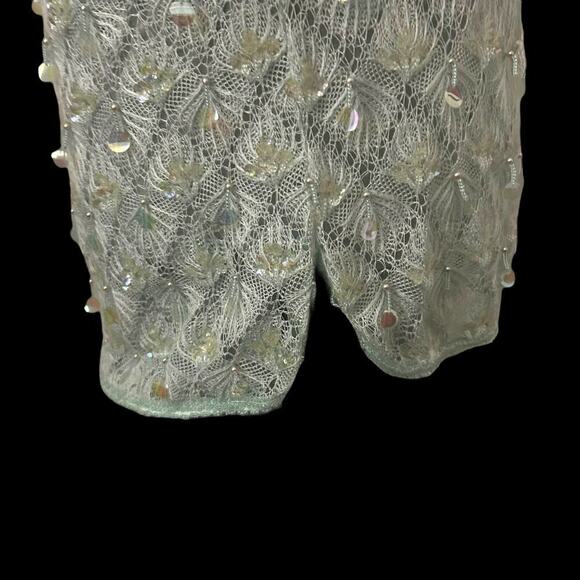 Vintage Green Embellished Short Sleeve Sweater Size Medium - Picture 4 of 11